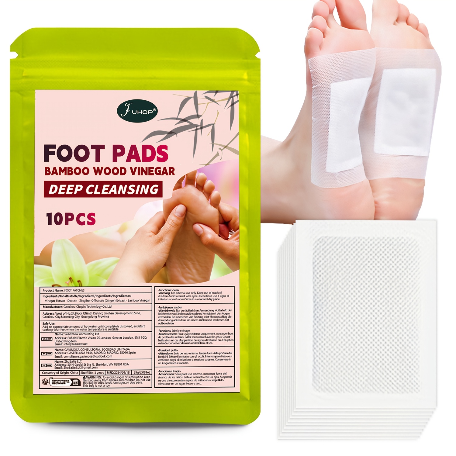 10pcs deep cleansing patches, natural bamboo ginger powder pads for care,  after foo bath - beauty & health - Temu