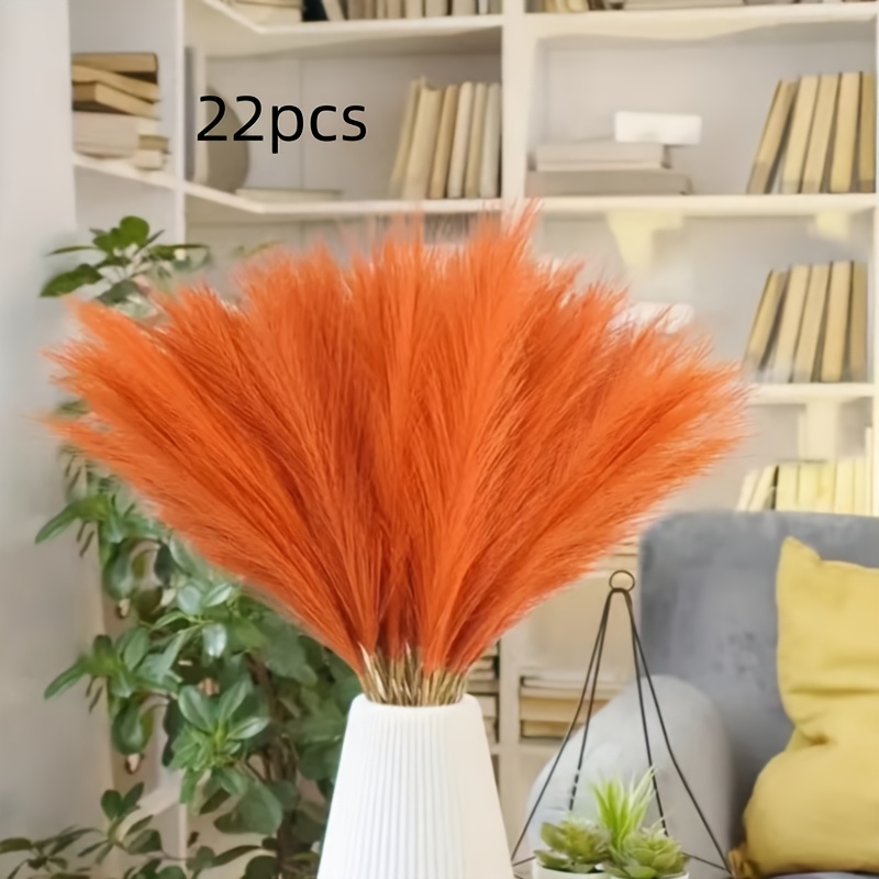 TEMU 22-pack Artificial Pampas Grass | Home Decor, Valentine's Day & Mother's Day Festive Decorations, Wedding Additions, Bouquet And Wreath Supplies