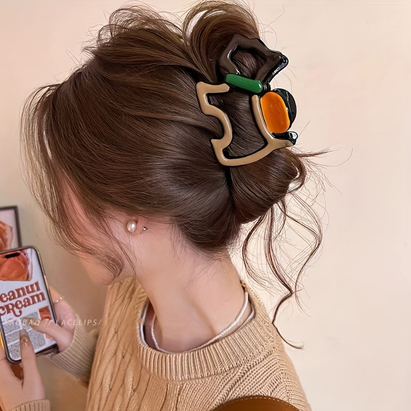3 elegant dog shaped hair clips   and green color   large shark clip suitable for womens braids secure hold hair accessories for everyday and formal occasions cute hairpins trendy cute design Product details 3