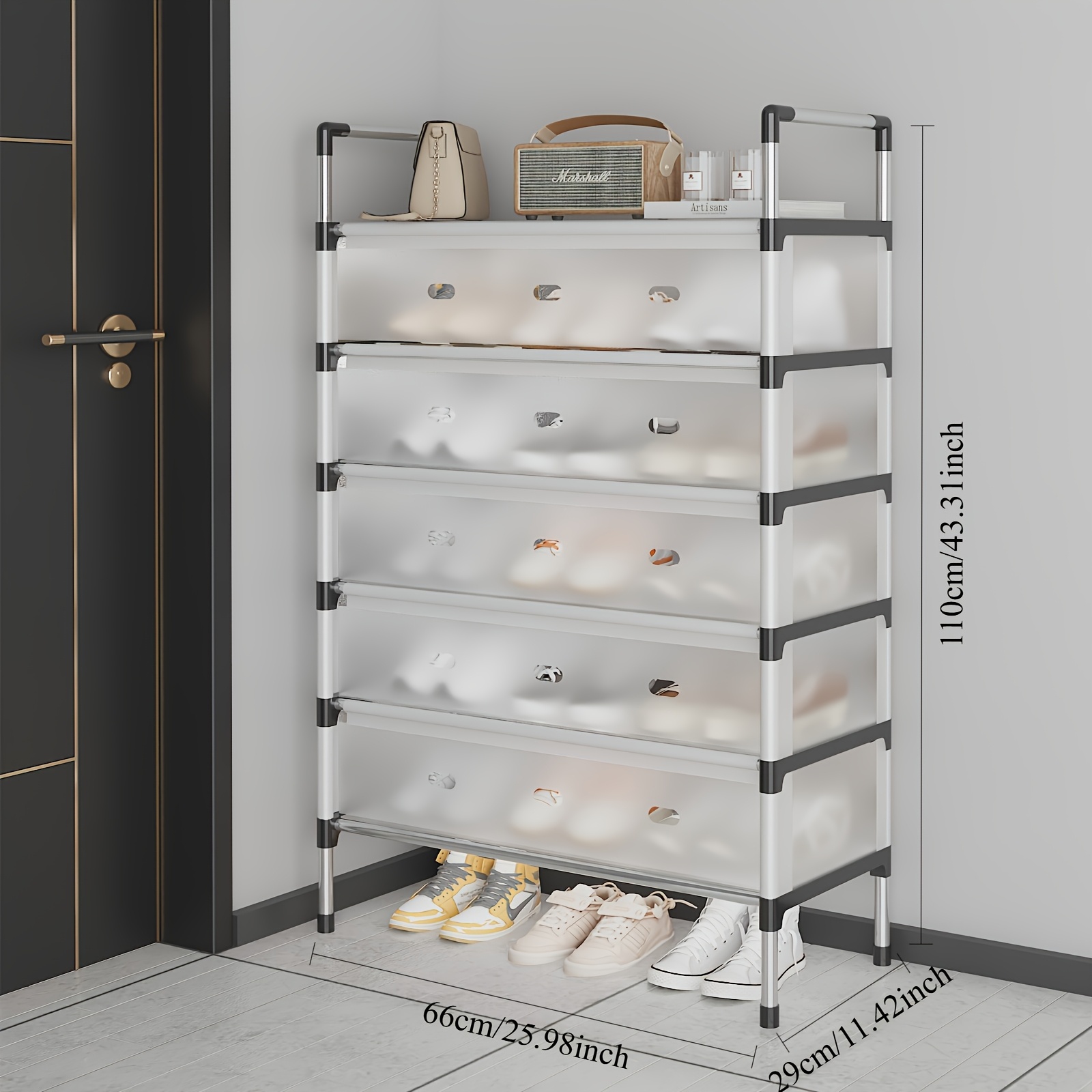 compact dustproof shoe rack a lightweight metal storage cabinet     and an   for offices or reading areas Product details 2