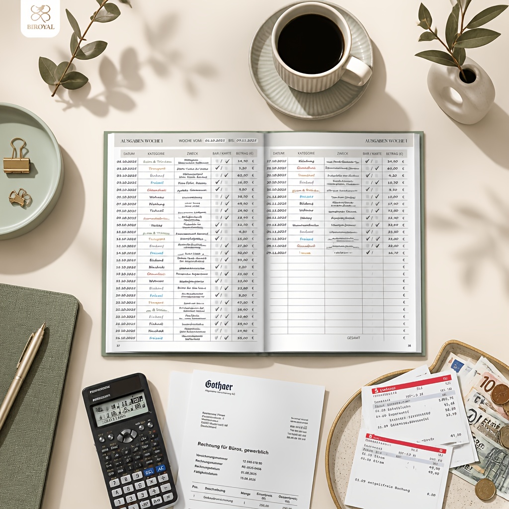 12-month Budget Planner (german) | Undated Family Ledger With 60-week Income & Expense | Financial Planner For And Goal | A5 Spending Notebook