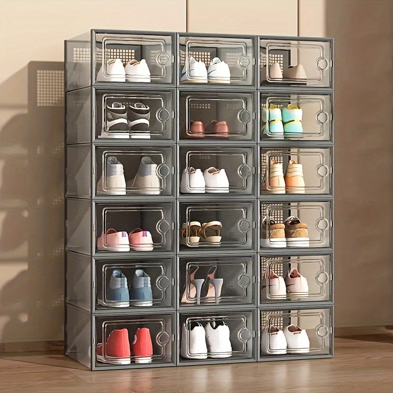 

Clear Stackable Shoebox Storage Box - Waterproof, Multipurpose, Rectangle Shape, Closet Organizer, Shoe Display Case, Sneaker Storage - Brand