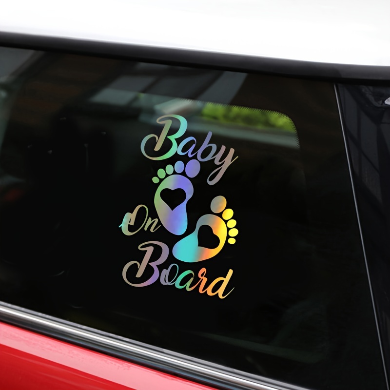 Dikoria Baby On Board Car Sticker, Car Stickers For Car Exterior, Glass, Wall, Window | White
