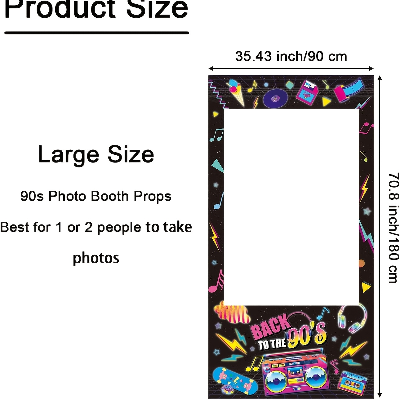 Retro Neonlicht Banner Für Y2K & Hip Hop Partys – 2,4x1,8 M, Vinyl, Matt