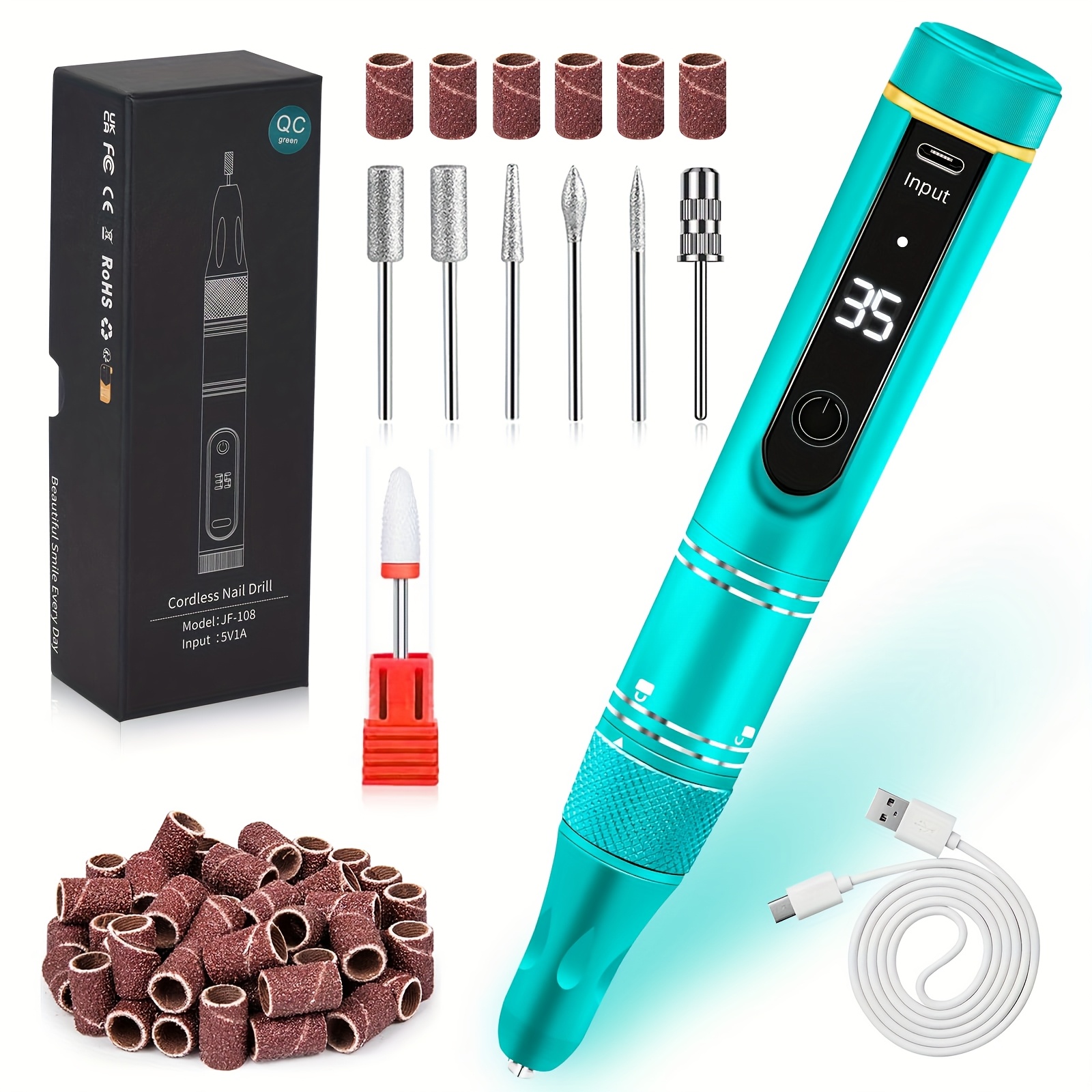 Electric Nail File a Portable Rechargeable Design Featuring
