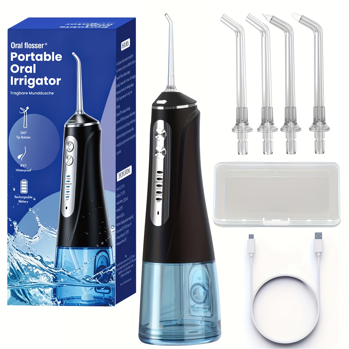 Portable Electric Oral Irrigator with 5 Adjustable Modes