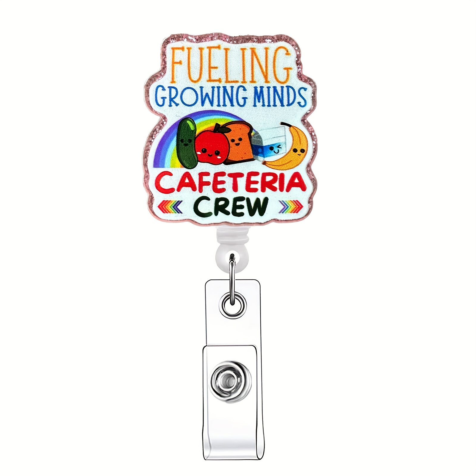 

1-pack Acrylic Cafeteria Crew Badge Reel With Retractable Id Clip - Durable Pmma Name Badge Holder For Nurses, Doctors, Students, And Office Workers