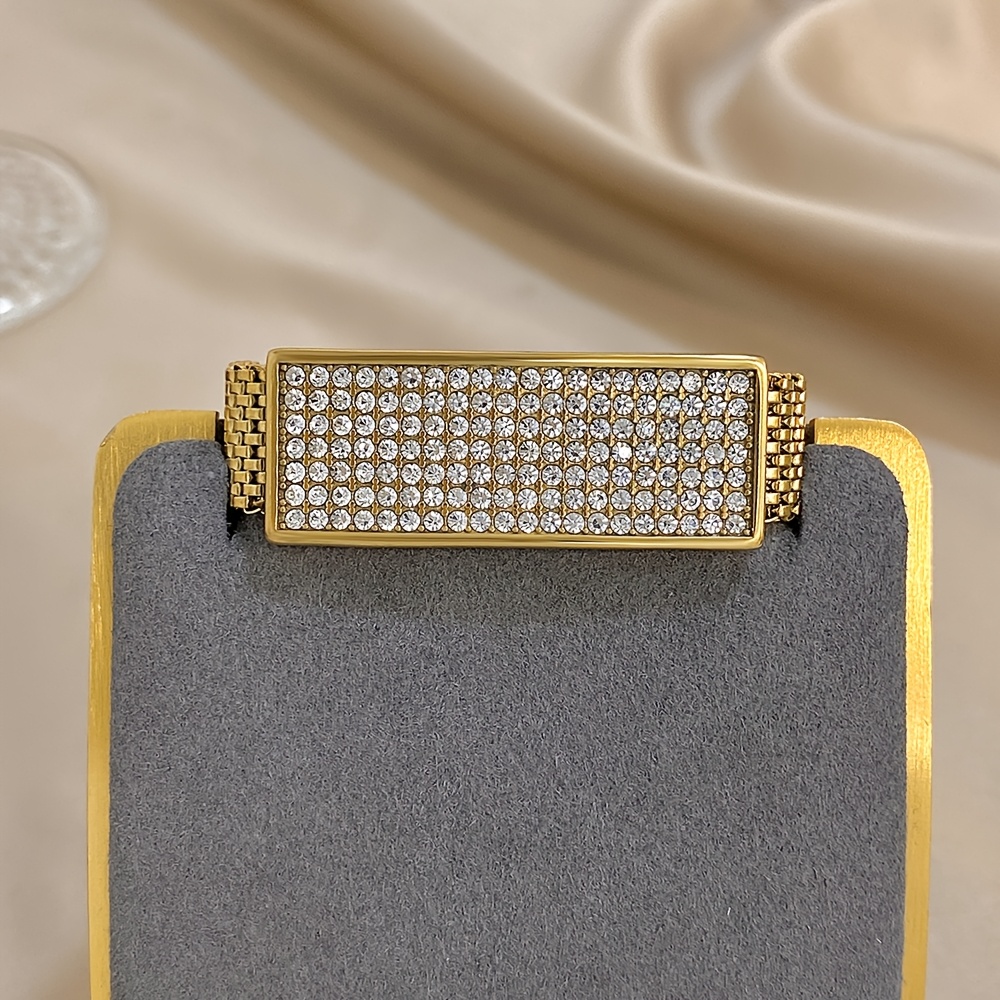 Sparkling Rhinestones Stainless Steel Bracelet for Women