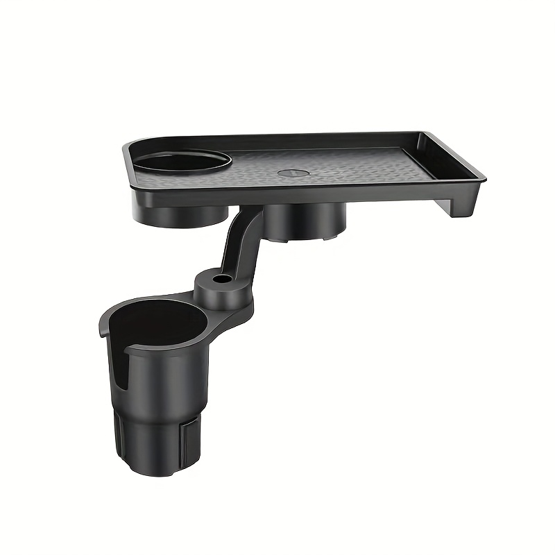 TEMU 1pc Black Car Cup Holder Extender - 11.02in Long, Small Tray, 5 Cup Size Compatible Car Cup Holder Extender With Small Tray, Car Storage Tray,