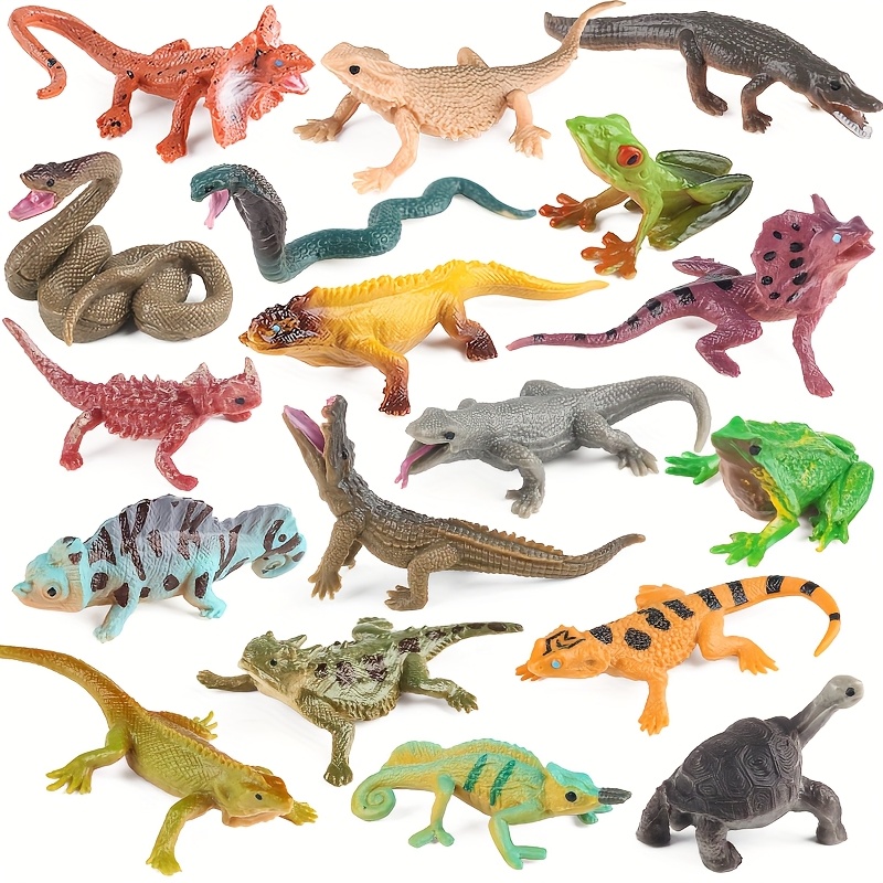 18 Pcs Forest Animals Figurines Woodland Animals Toys Model Trees Kit Miniature Plastic Animals Toys Realistic Wild Forest An Woodland Decor Sienon 18pcs Forest Animals Figures Toys Baby