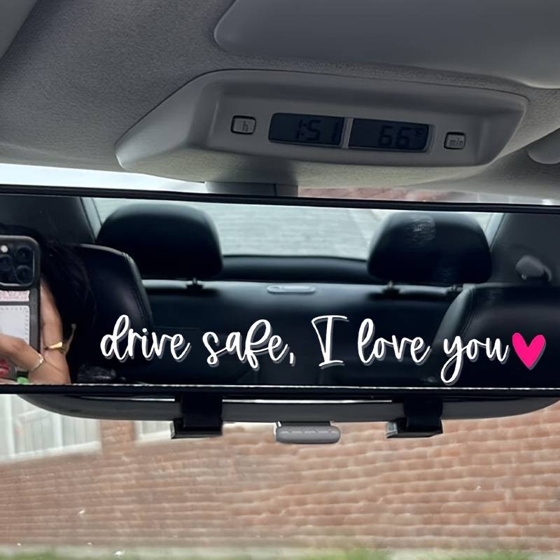 3 Adesivi Per Specchietto Auto 'Drive Safe I Love You' - Decalcomanie In Vinile Per Finestrini - Regalo Donna