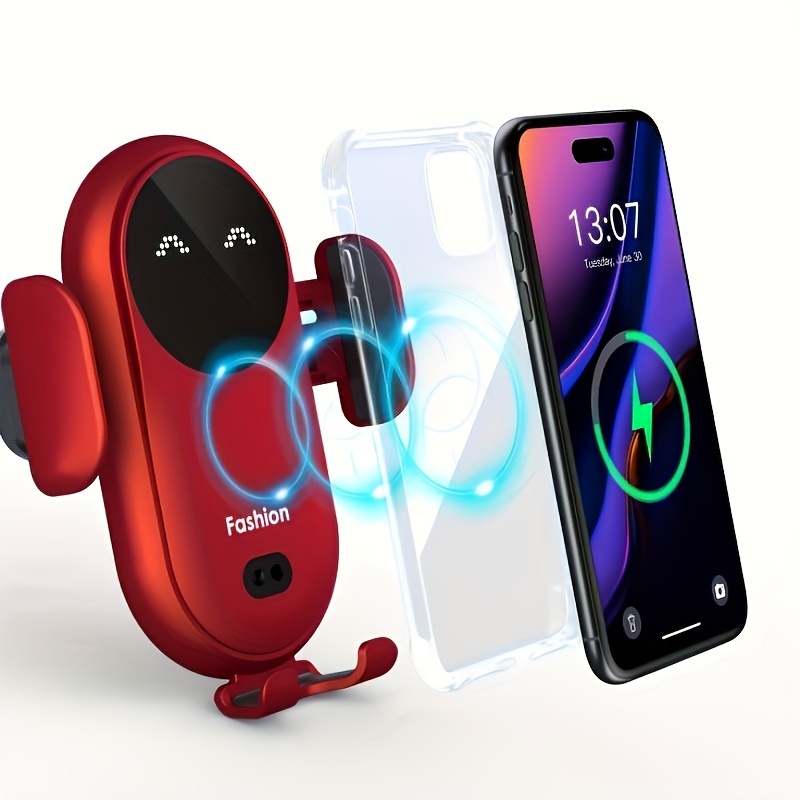 fashion silicone car air vent phone holder automatic infrared induction wireless charger usb powered non waterproof 36v operating voltage no battery required details 2