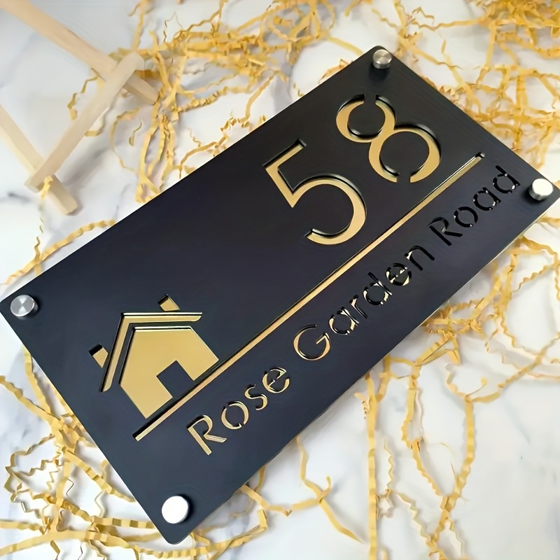 TEMU 12-25cm/4.72-9.84in - Custom House Number | 2d Acrylic Matte Outdoor Durable Home Address Sign, Decorative Hanging Board, 2d Flat