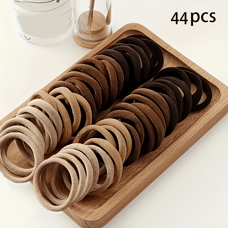 TEMU 25/26/44/45pcs Solid Color Elastic Hair Ties, High Elasticity Hair Bands, Fashionable And Easy, Ponytail Holders, Suitable For Women' And Casual