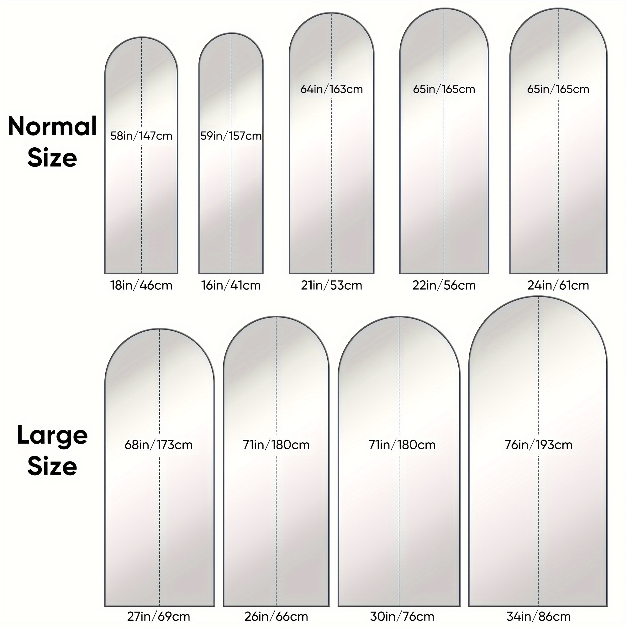 Full Length Mirror Arched Floor Mirror Freestanding, 58×19 In Floor Standing Mirror Full Body Mirror With Stand For Bedroom, Hanging Mounted Mirror For Living Room Cloakroom 18 Full Length Mirror, Arched Floor Mirror Freestanding, 58×19 In Floor Standing Mirror Full Body Mirror With Stand For Bedroom, Hanging Mounted Mirror For Living Room Cloakroom