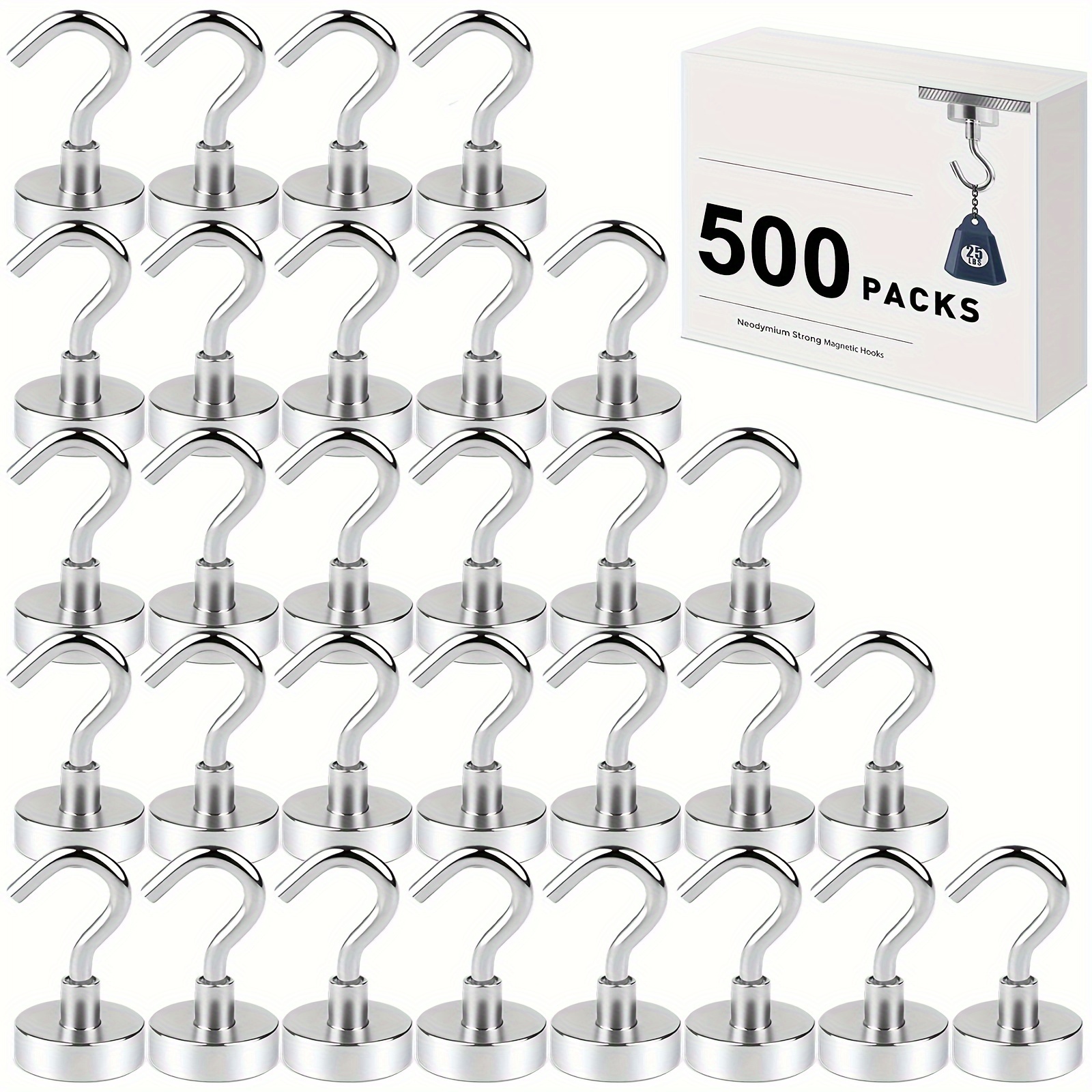 

28/58/150/210/500 Pack Neodymium Magnetic Hooks, Facilitate Hook For Cruise, Kitchen, , Office And Garage