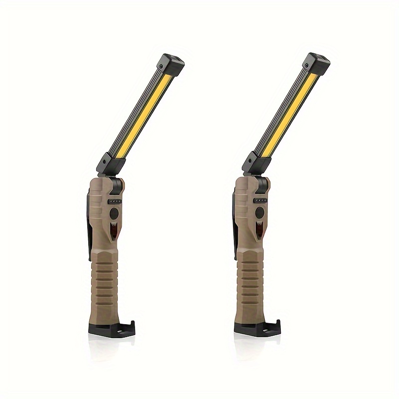 2 Packs Rechargeable Cob Work Light Flashlight With Magnetic Base
