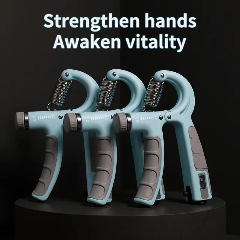 1pc adjustable grip strength trainer 10 100kg stainless steel pp anti slip hand gripper for rock climbing and training muscle building and recovery finger exerciser fits all sizes light blue light gray back to school deal holiday gift Product details 8