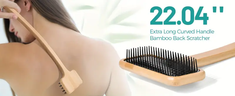 bamboo back scratcher 22 oversized back massager with curved grip soft wide head for muscle tension for men women seniors individuals ideal gift pregnancy natural look accessory durable scratcher back Product details 1