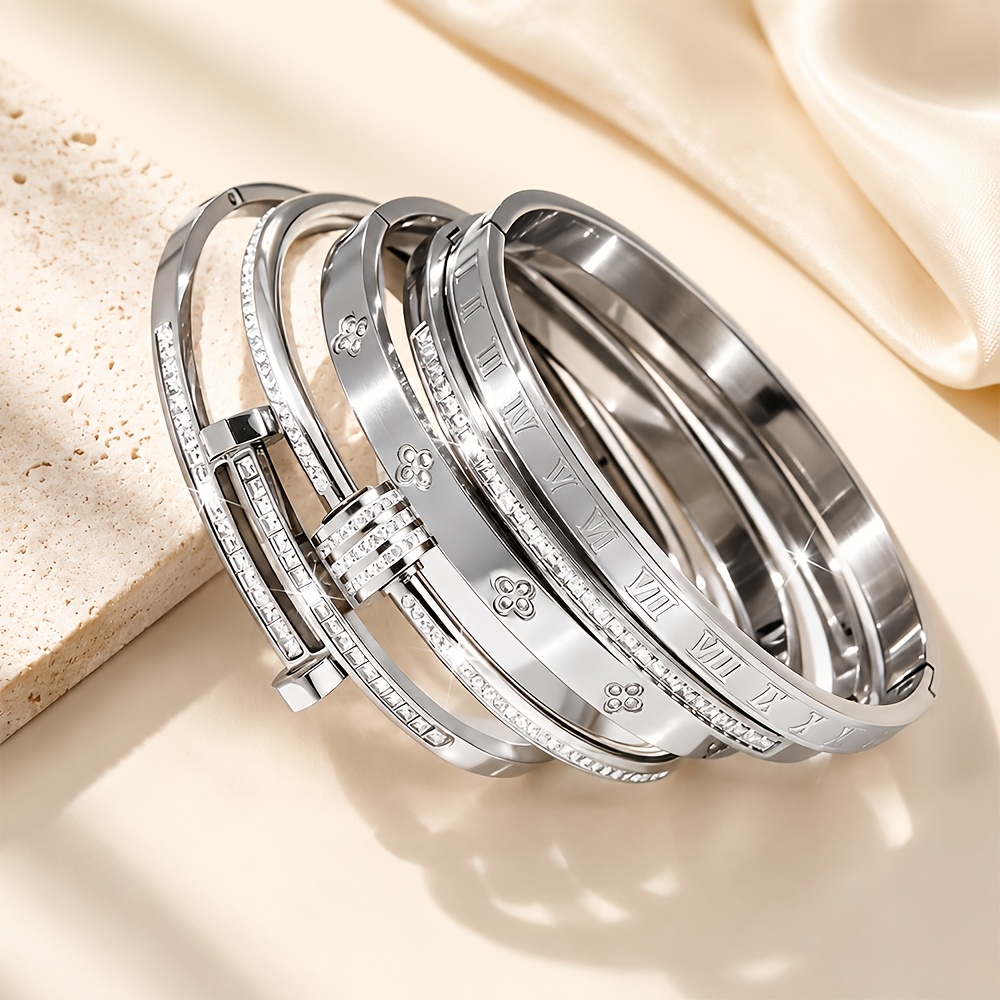 Women's 2pcs Set Elegant Stainless Steel Stackable Rings