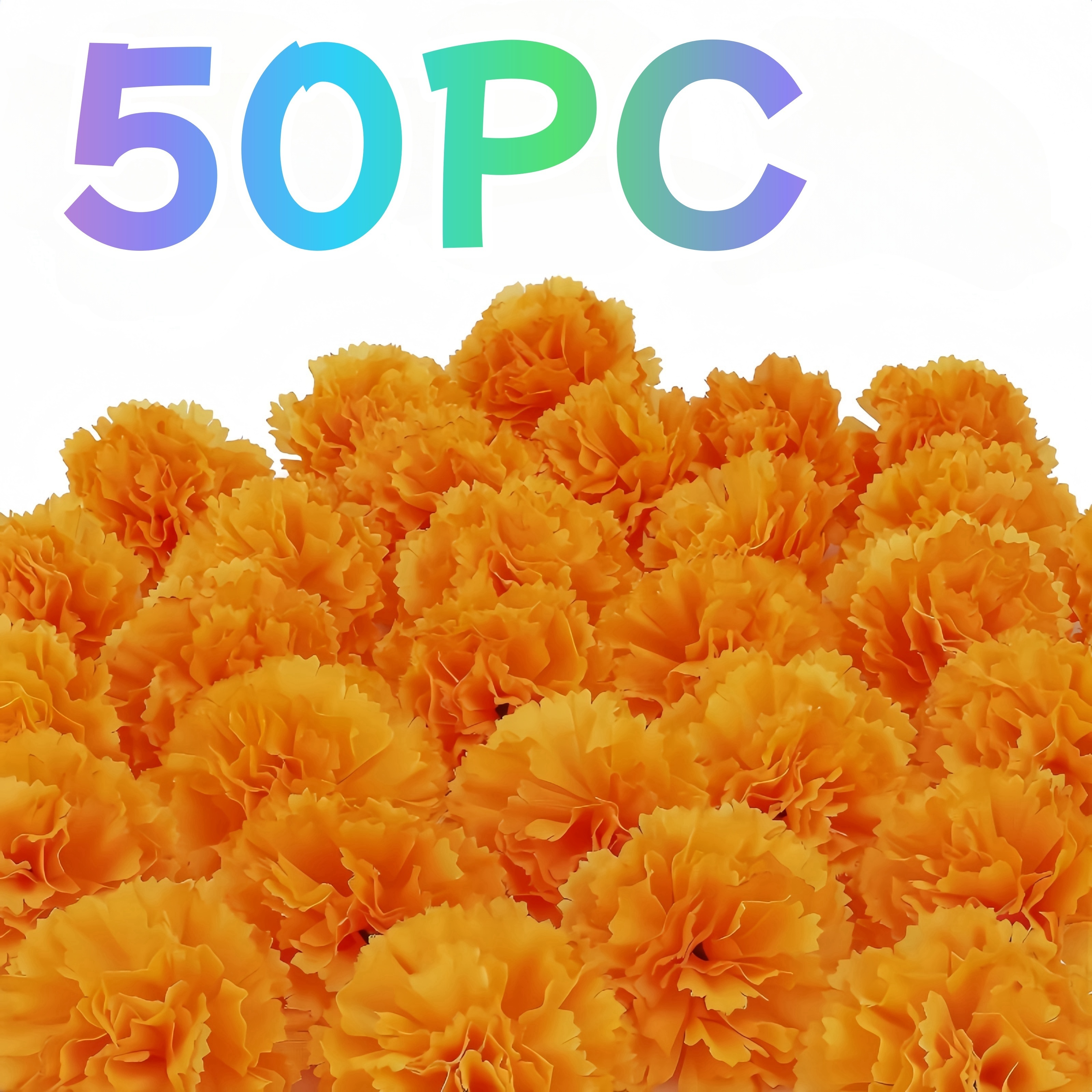 

50pcs Large Artificial Heads In A Pack, Suitable For , Wedding, Halloween, Altar Diy Decoration Orange, 3.54 Inches