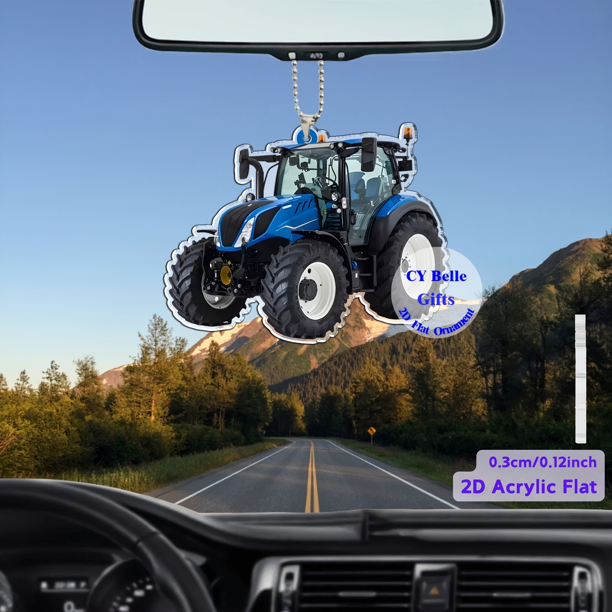 TEMU 2d Flat, [2d Flat]1pcs Cool Agricultural Acrylic Ornament--versatile Pendants For Car, Phone, Backpack Keychain | Christmas, New Year, Birthday,
