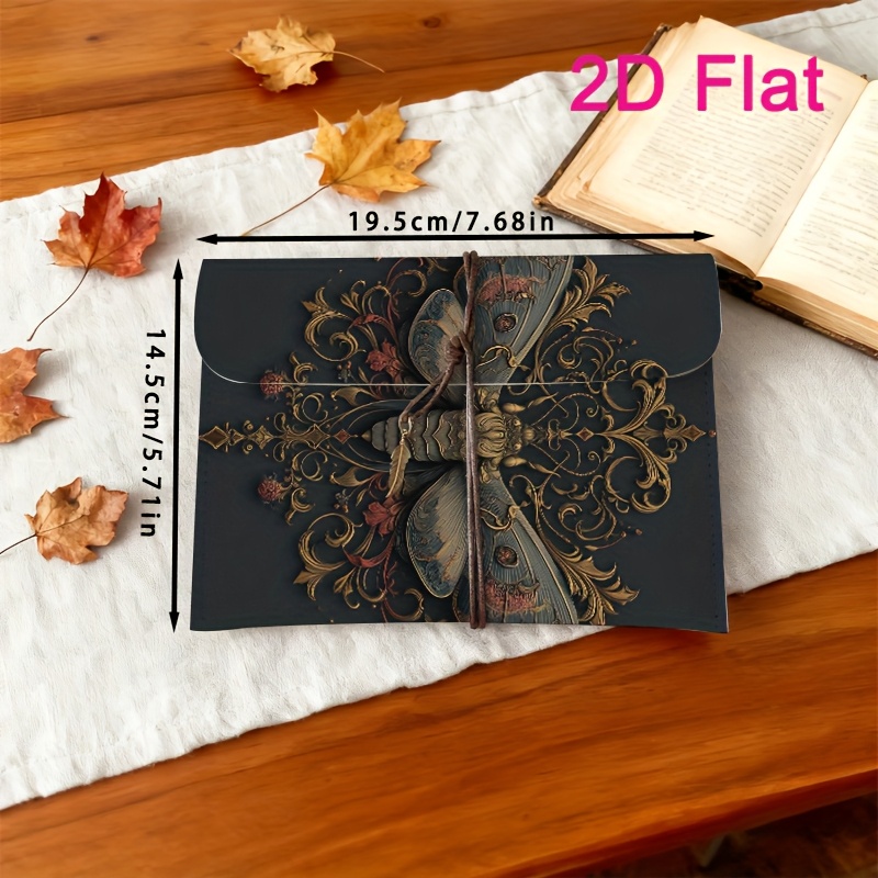 TEMU 2d Flat Ornate Moth With Decorative Patterns & For Ipad Protective Sleeve E-bookliner Bag - Universal Tablet Pouch, Case For All Ebook Readers