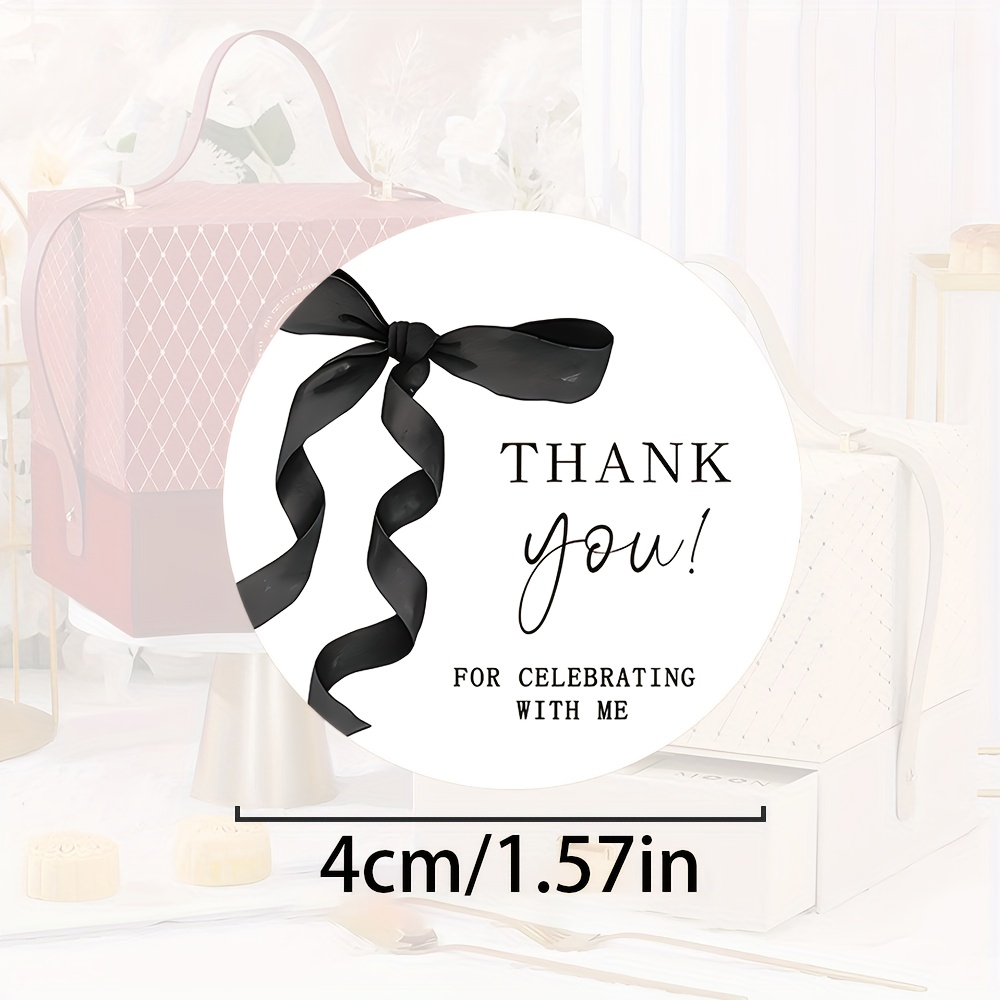 TEMU 54pcs Pieces Elegant Cursive Thank You Stickers Roll - Bow-shaped Suitable For Weddings, Parties, Corporate Events | Elegant Bow-shaped Labeling