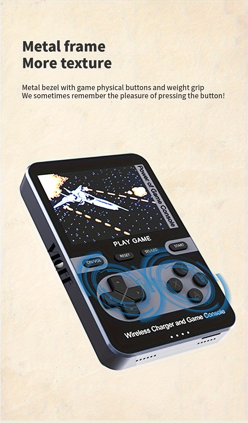 1 Charger + Power Bank+ Game Player Portable Handheld Temu