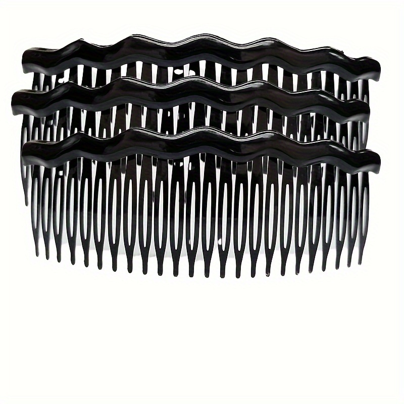 Image of 3pcs Side Combs Hair Side Combs Decor Classic Solid Plastic Combs Hair Clip Wide Teeth Hair Claws Beauty Hair Accessories For Women