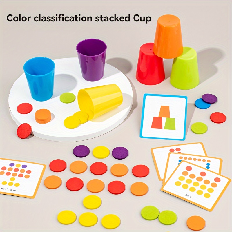 

Color Sorting Cups, Enhancing Concentration, Stacking Cups, Montessori Educational Parent-child Interactive Puzzle Toys