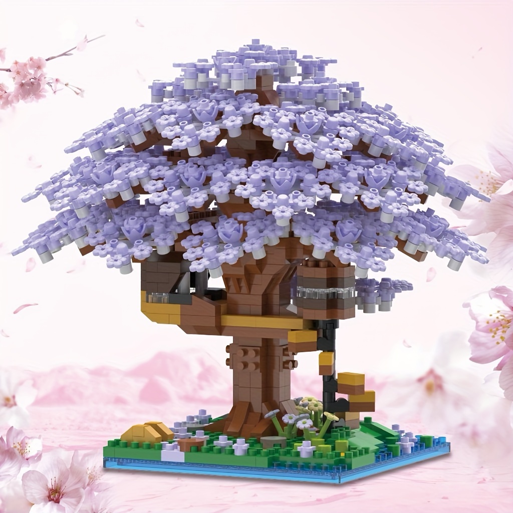 

1097+ Piece Purple Cherry Blossom Treehouse Building Blocks Set - Creative Diy Home Decor, Artistic Living Room Accent, Perfect Gift For Birthdays, Christmas &