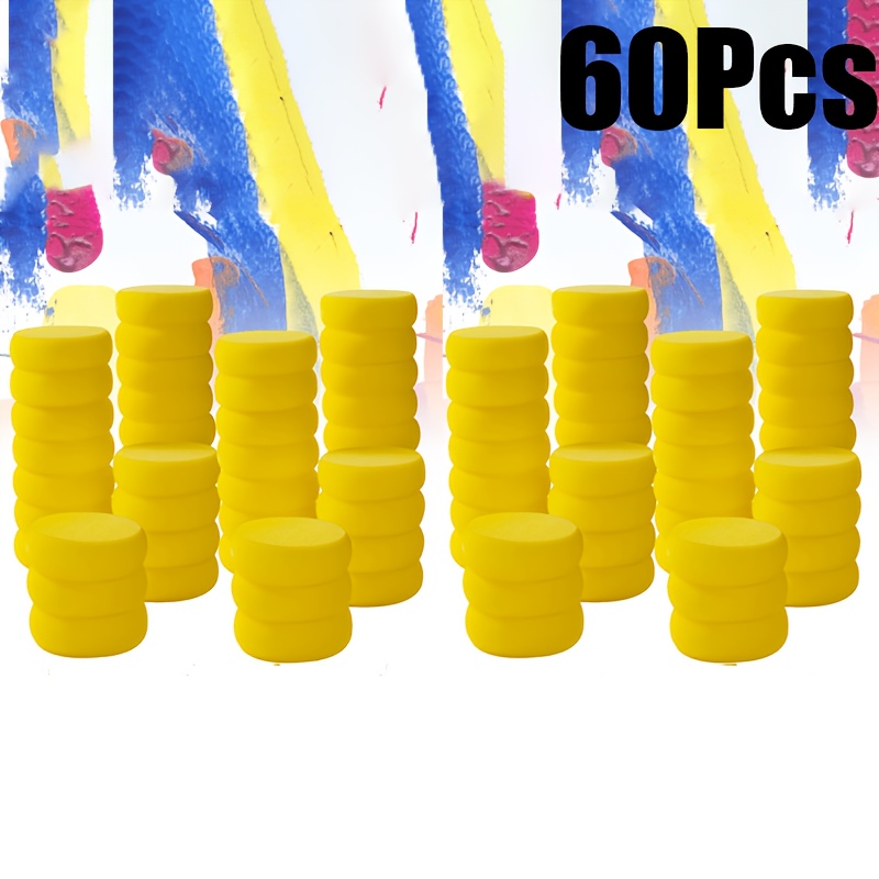 Image of 60 Round Synthetic Ceramic Sponges - Perfect For Painting, Crafts, Ceramics, And Home Use, A Must-have For Crafting | Round Sponge Design | Durable Sponge Material, Ceramic Craft Supplies
