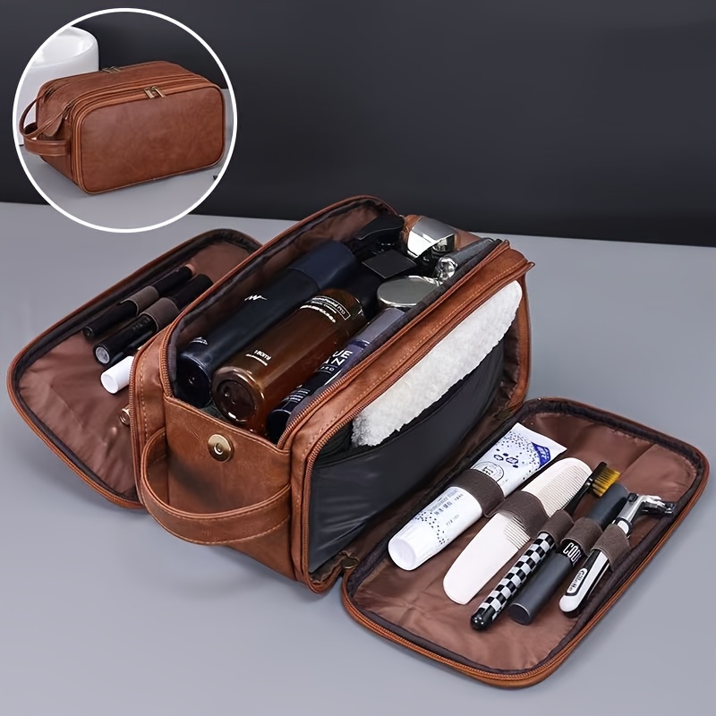 objektbild toalettväska för män, reseväsentligheter raknings dopp kit, reseväska för män toalettartiklar organizer fodral för grooming, kosmetikväska