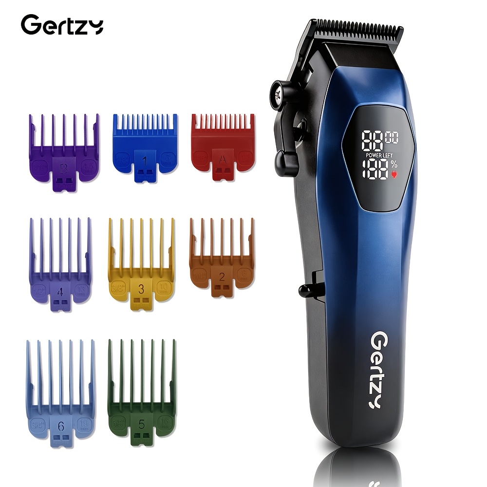 Image of Professional Electric Hair Clipper For Men, Combs, Men's Rechargeable Cordless Hair Trimmer, Led Display With Usb Charging, Easy To Operate, Cut Hair At Home, Ideal Gift Set