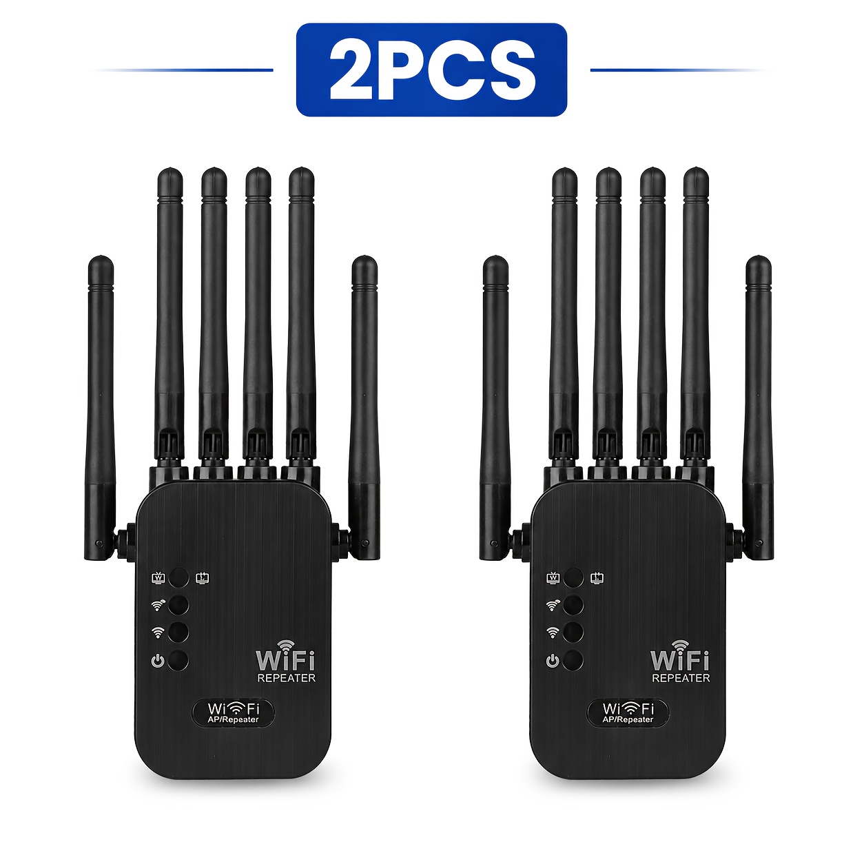 Image of 2pcs Wifi Signal Extender With Ethernet Port - Equipped With 6 Powerful To Cover The Entire Home, Eliminating Wifi Dead Zones; Suitable For Home And Office; Modern Wifi Signal Extender |