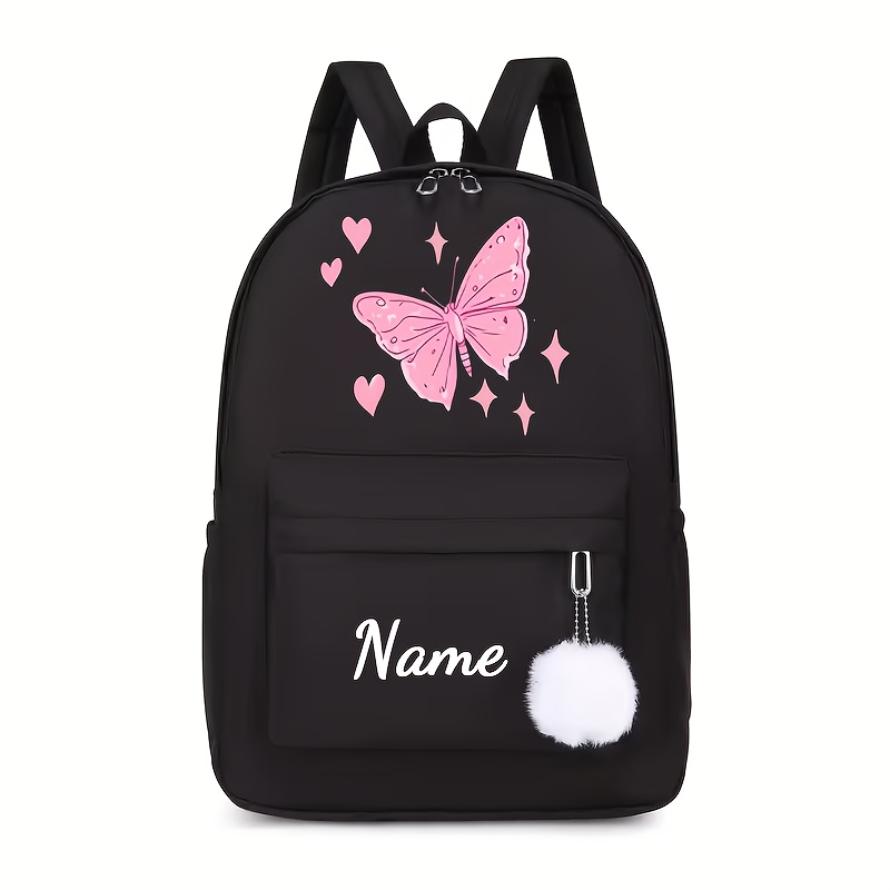 TEMU Personalized Customized Name, Lightweight Foldable Backpack With Zipper Closure, Large-capacity Casual School Bag, Suitable For Daily Commuting,