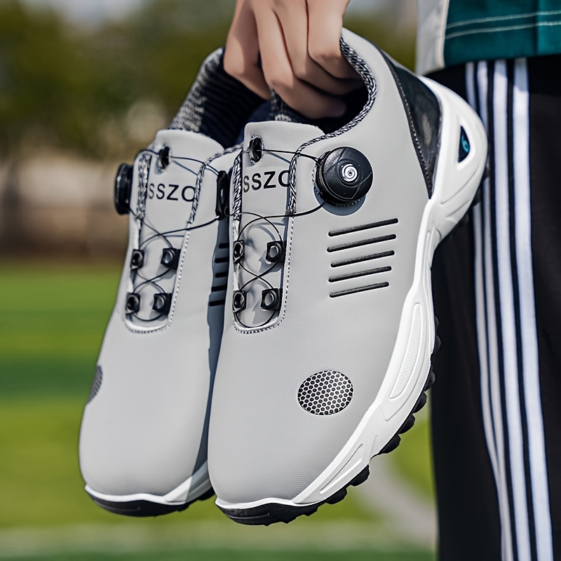 professional golf shoes with rotary button design for slip   and wear   outdoor terrain specific slip resistant mens casual sport shoes
