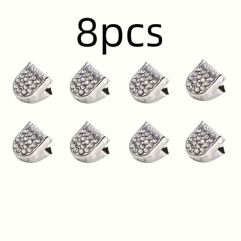 8pcs Stainless Steel No-tie Shoelace Clips With Rivet Detail - Lazy Shoe Lock For Sneakers, Metal Press Clip Buckles For Fit