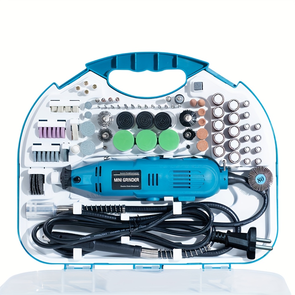 1pc Rotary Tool Kit, 5 Speed Adjustments 10000-37000rpm, Equipped With Flex Shaft And Multifunctional , 218 Accessories, Power Multipurpose Set For Craft Projects And