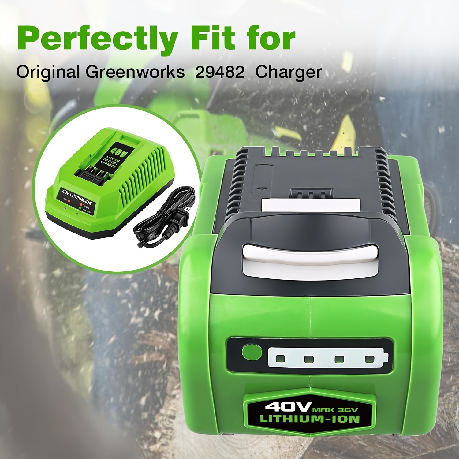 1 6.0ah 29462 29472 Battery Replacement Greenworks 40 Volt - Temu