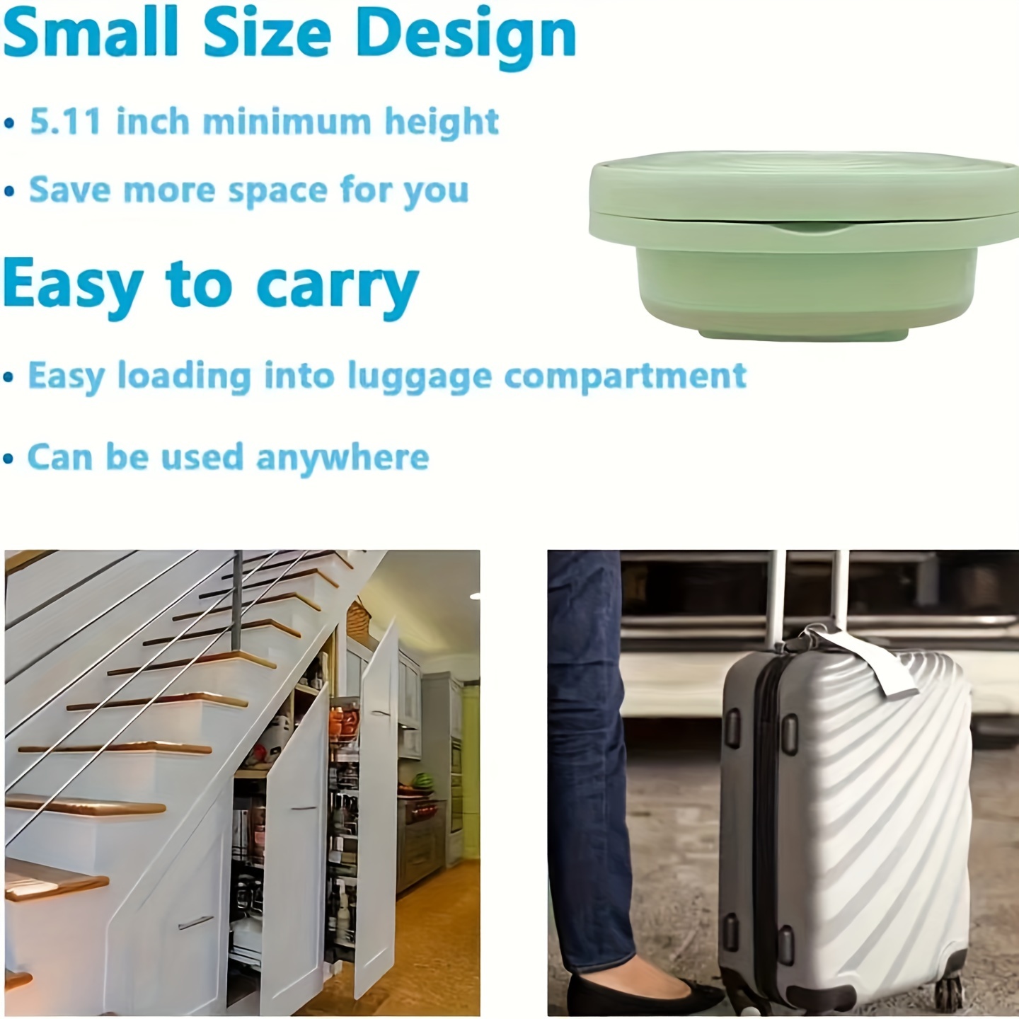 Mini lave-linge, lave-linge pliable, facile à transporter et à utiliser, les sous-vêtements et les chaussettes sont plus sains à laver séparément, bons appareils ménagers, ne prennent pas de pour les voyages daffaires, deux couleurs disponibles, lave-linge 8L détails 3