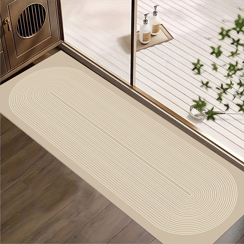TEMU 1 Long Nordic- Floor Mat, Kitchen And Bathroom Floor Mat, Anti-slip And Water-absorbing Floor Mat, Quick-drying Foot Mat, Suitable For Kitchens,