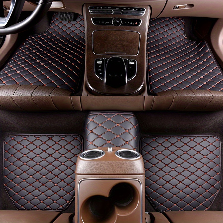 

5-piece Luxury Pu Leather Car Floor Mats Set - Waterproof Front & Rear Seat Protectors, Elegant Auto Interior Accessories