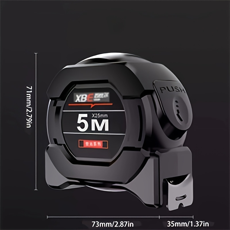 Automatic Locking Steel Tape Measure - Fluorescent Coating, Wear-resistant, In Sizes Of 196.85 Inches, 295.28 Inches, 393.7 Inches, Black