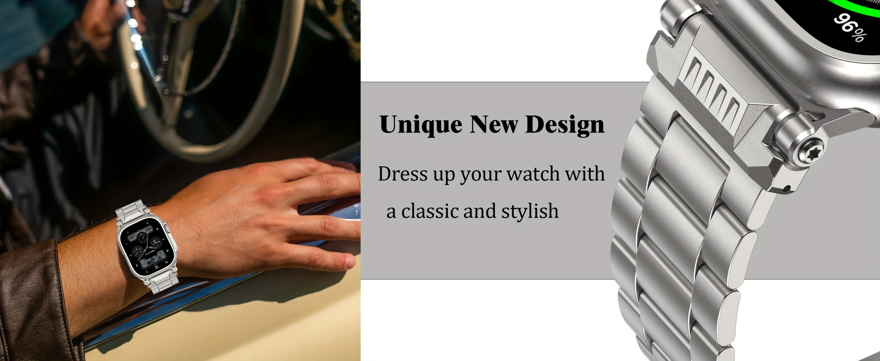 Premium Stainless Steel Band for Apple Watch - Compatible with Ultra 3/2/1 (49mm), Series 11/10-46mm S9/8/7 (45mm), Series 6/5/4/SE (44mm) | Men's Luxury Metal Strap