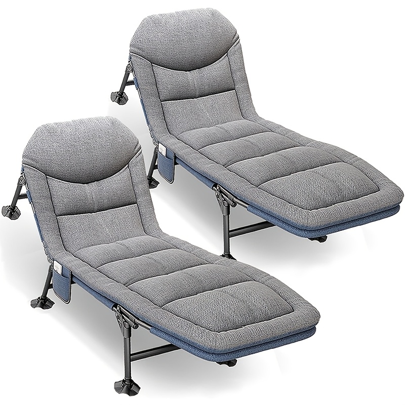 Xxl Garden Lounge Sofa (set Of 2) Collapsible Sun Lounger With Adjustable Backrest In 5 , Lightweight For Indoor And Outdoor Use, Dimensions: 210 X 67 Cm, Supports Up To 160 Kg