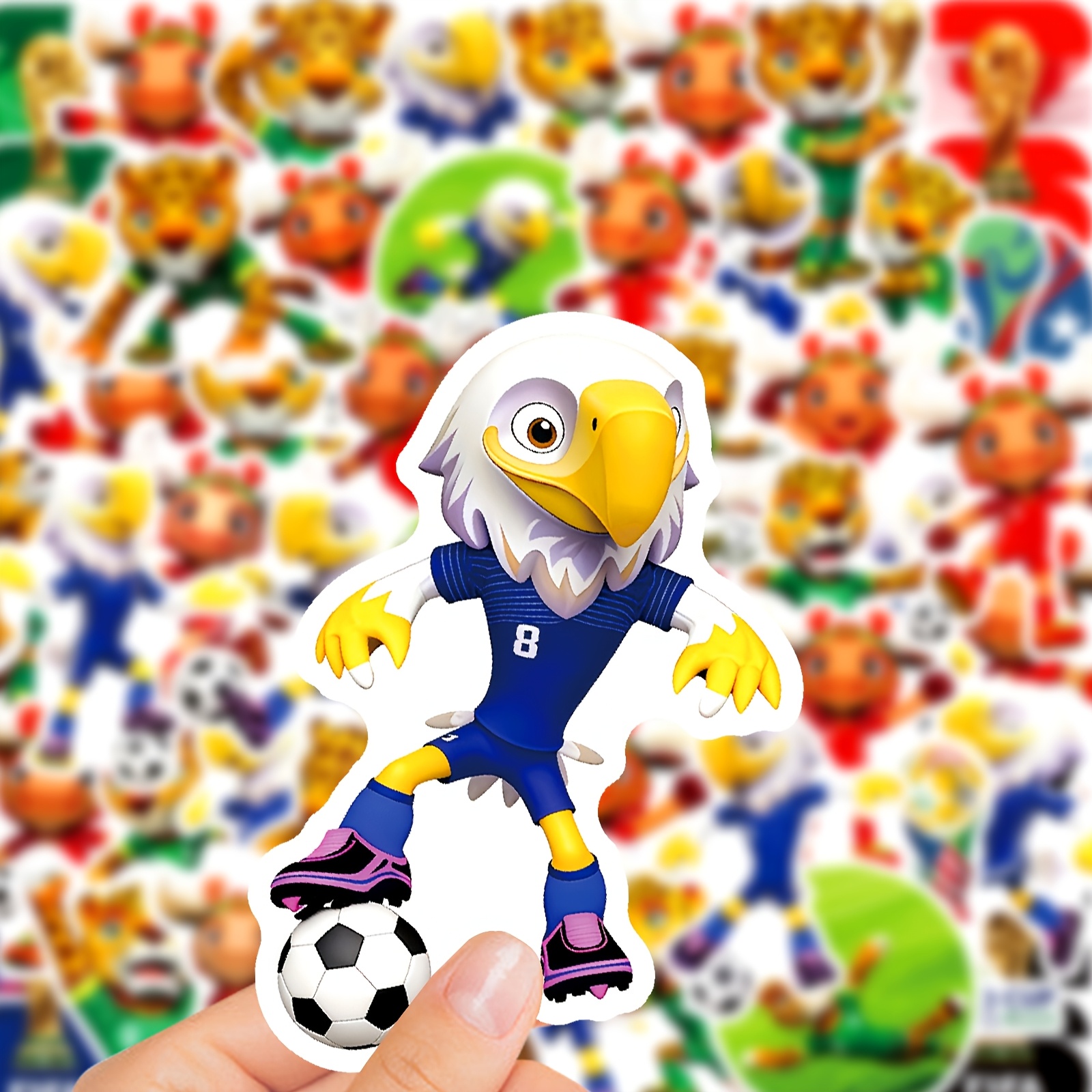 60Pcs 2026 World Cup Stickers Maple Zayu Clutch Mascot Laptop