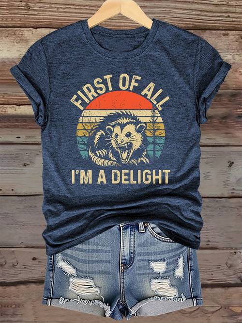 lettering print retro t shirt short sleeve round neck casual top with animal suitable for wear machine washable products style for no
