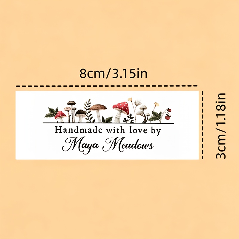 TEMU 36pcs Custom Colored Pictures, Colored Custom Text ~ Personalized Handmade Fabric Labels, Custom Sewing Labels With Cute Sewing Kit Design,
